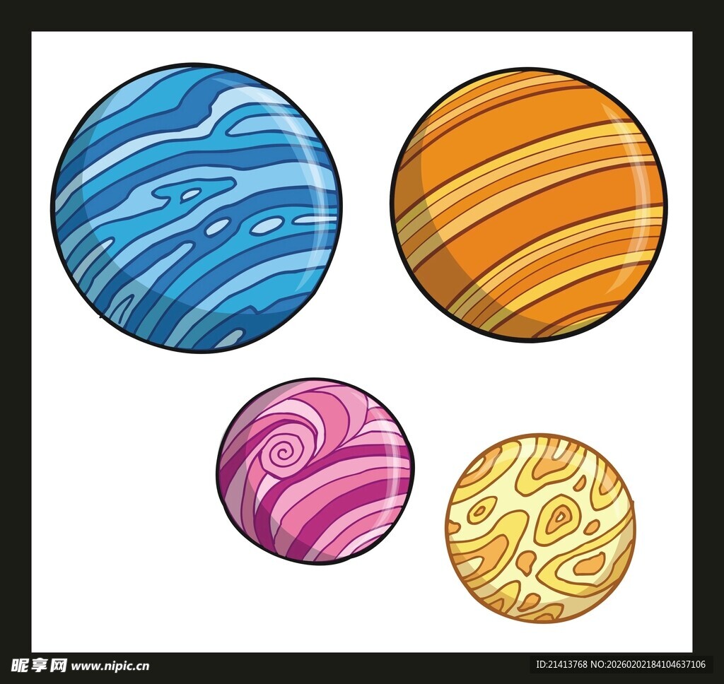 多彩手绘星球图案