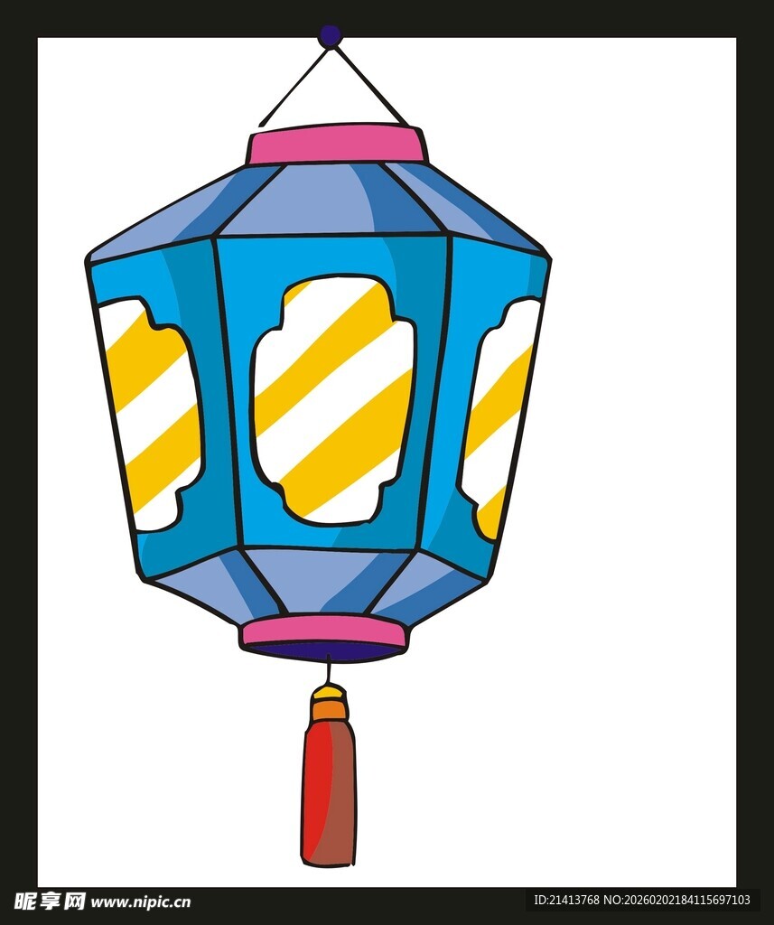 传统中式彩色灯笼图案