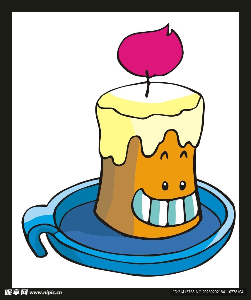 可爱笑脸蛋糕插画