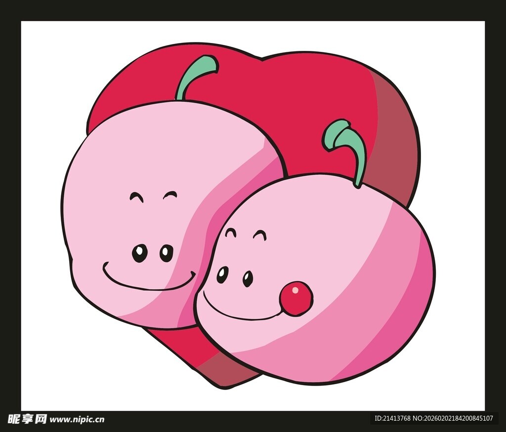 可爱双桃心相伴