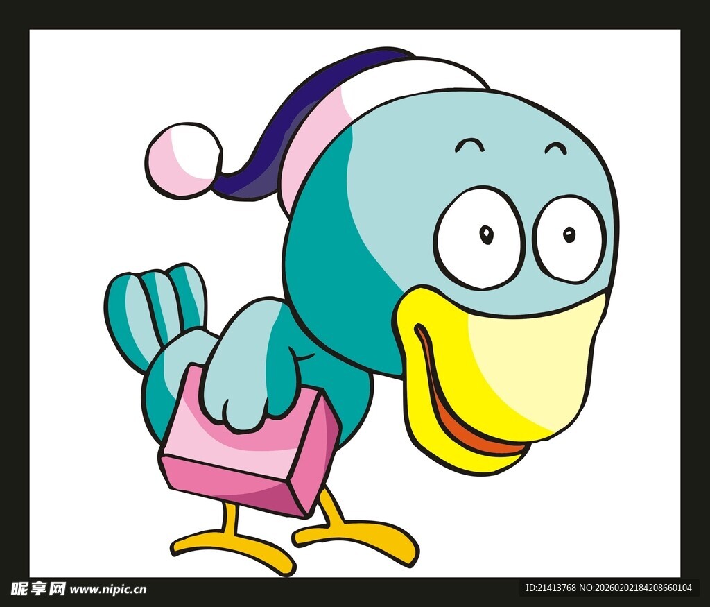 送信的卡通小鸟