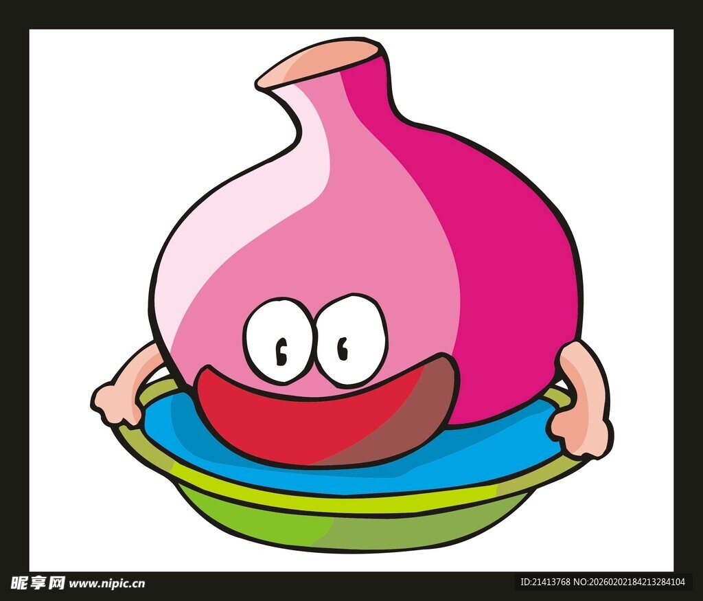 卡通洋葱形象面带笑容