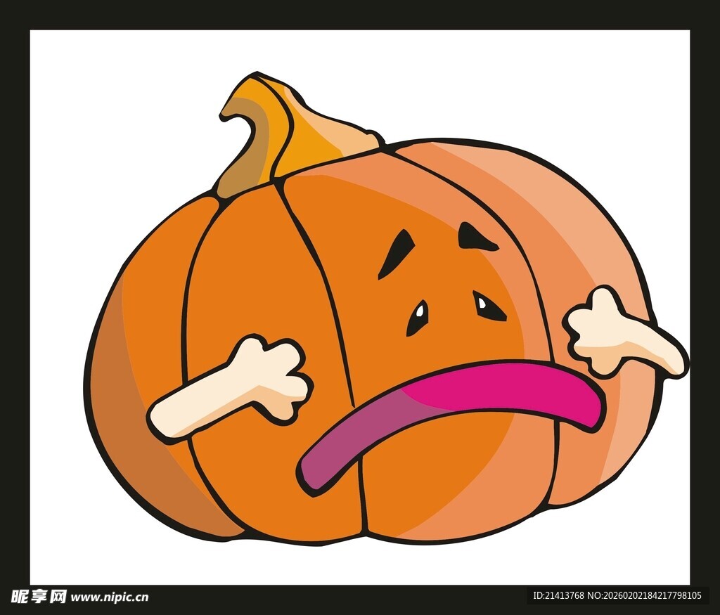 悲伤的卡通南瓜