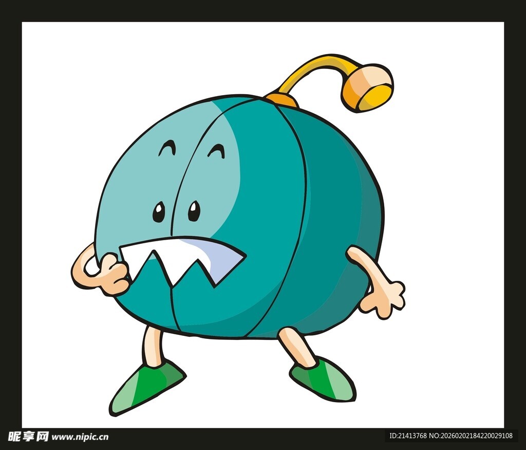 蓝色卡通怪物形象