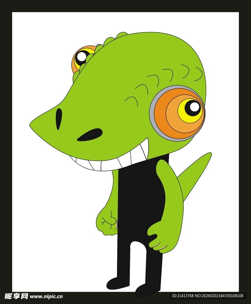 绿色卡通恐龙形象