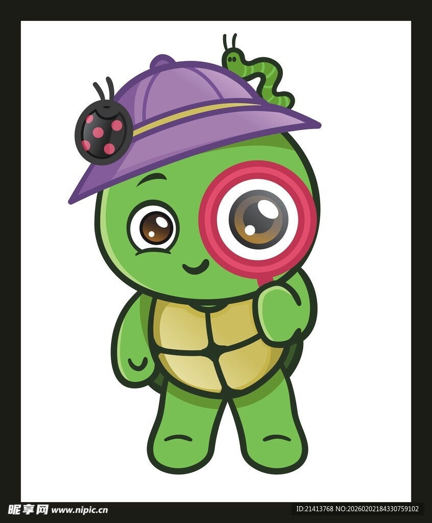 戴帽独眼龟卡通形象