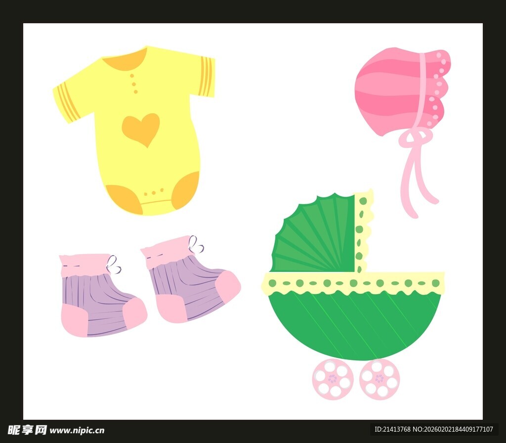 可爱婴儿用品集合