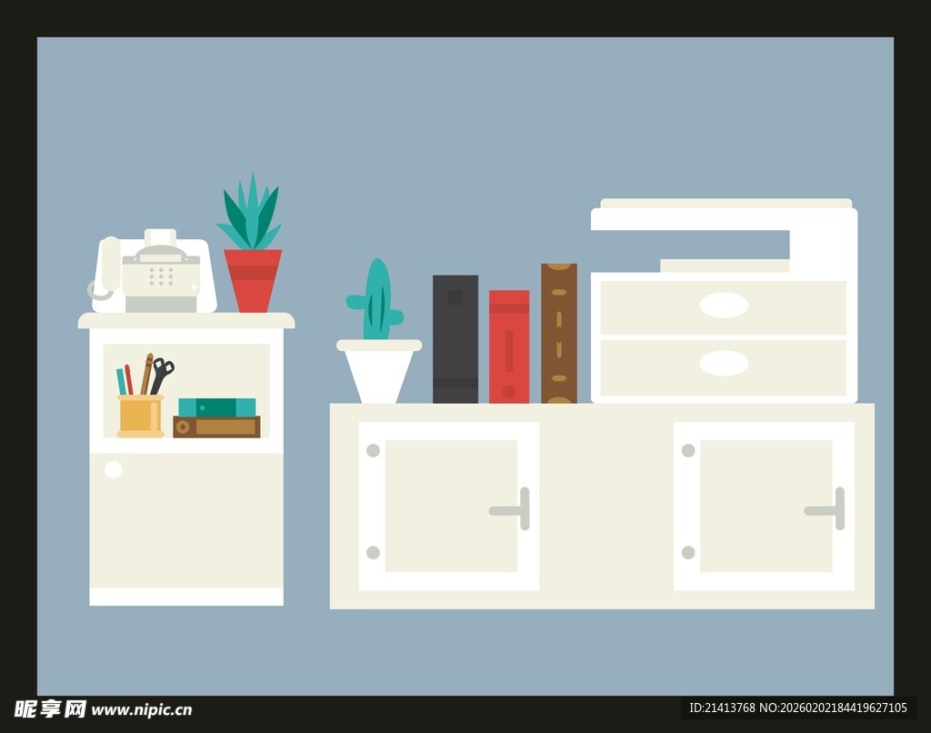 简约办公一角场景展示