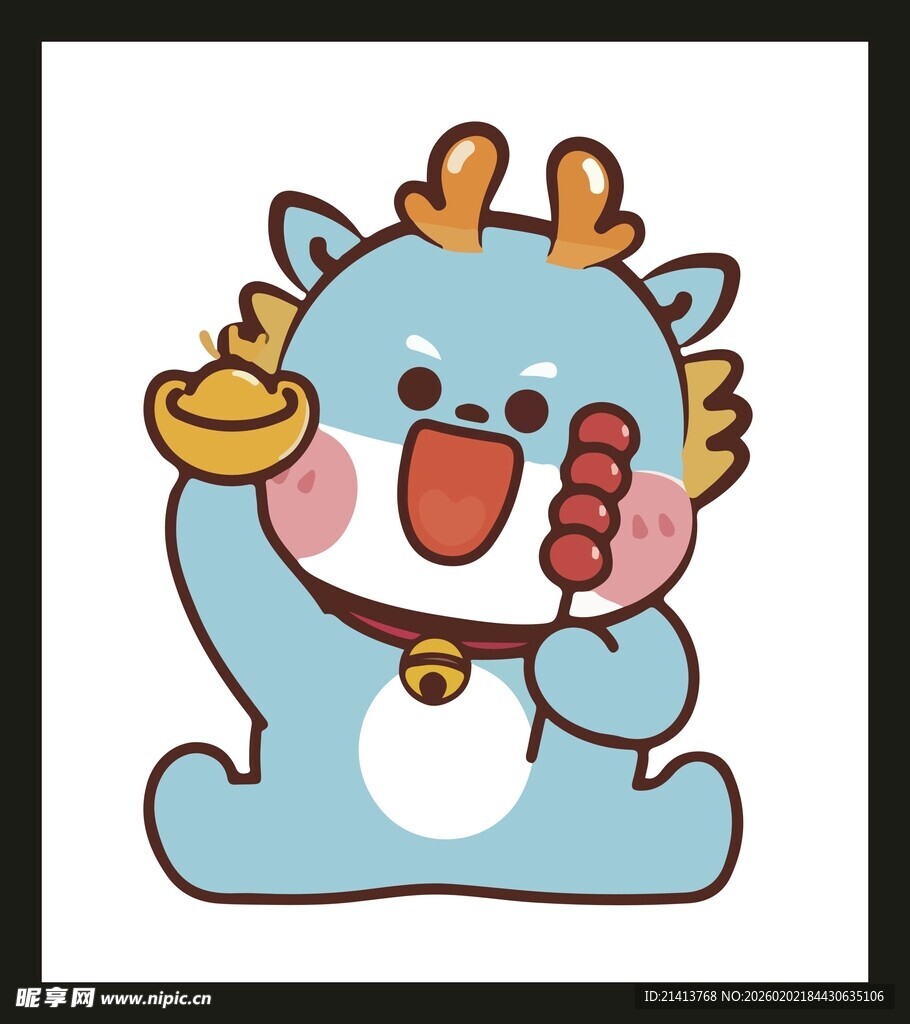 可爱蓝龙卡通形象