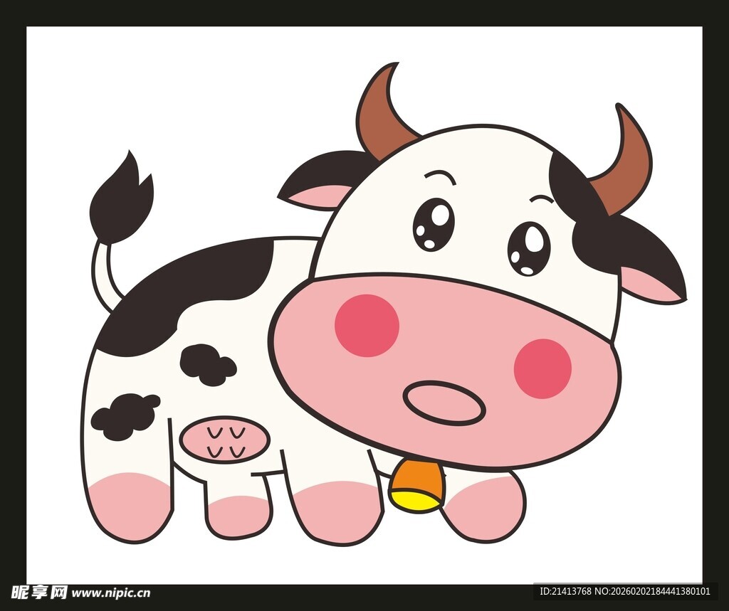 可爱卡通小牛形象