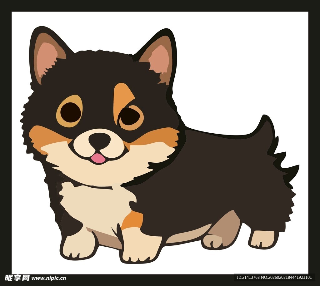 可爱小柯基插画