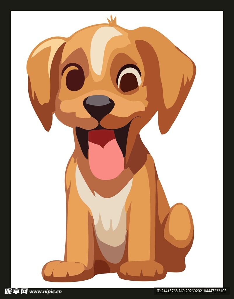 可爱小狗吐舌开心模样