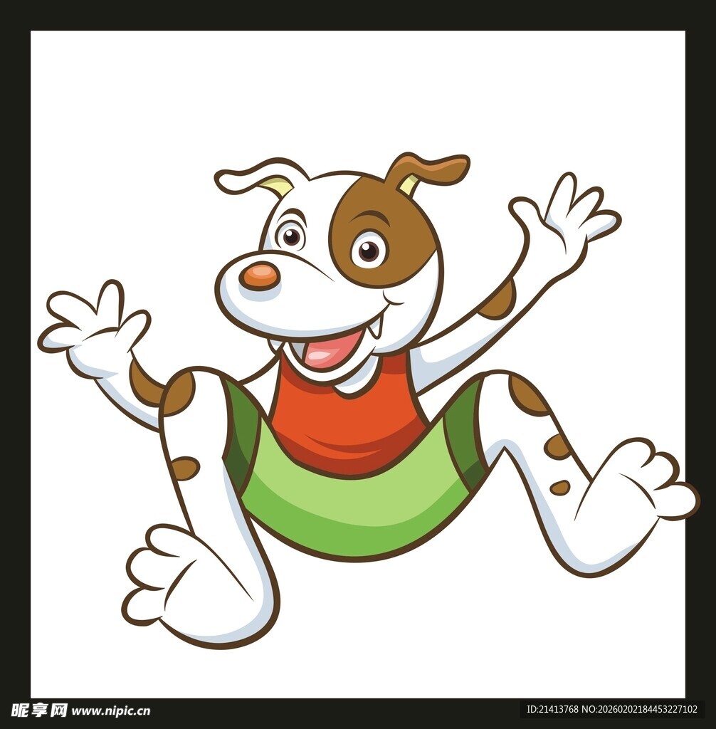 跳跃的斑点小狗