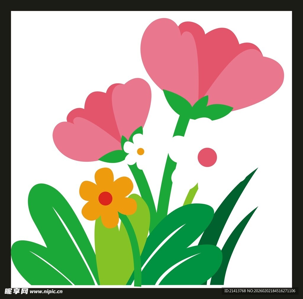 可爱花卉插画