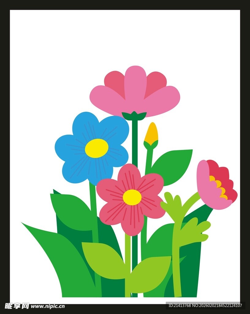 多彩花卉插画
