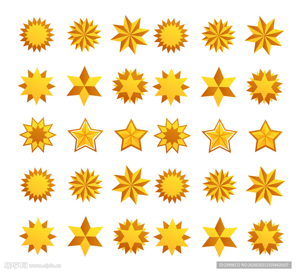 金色星星图案