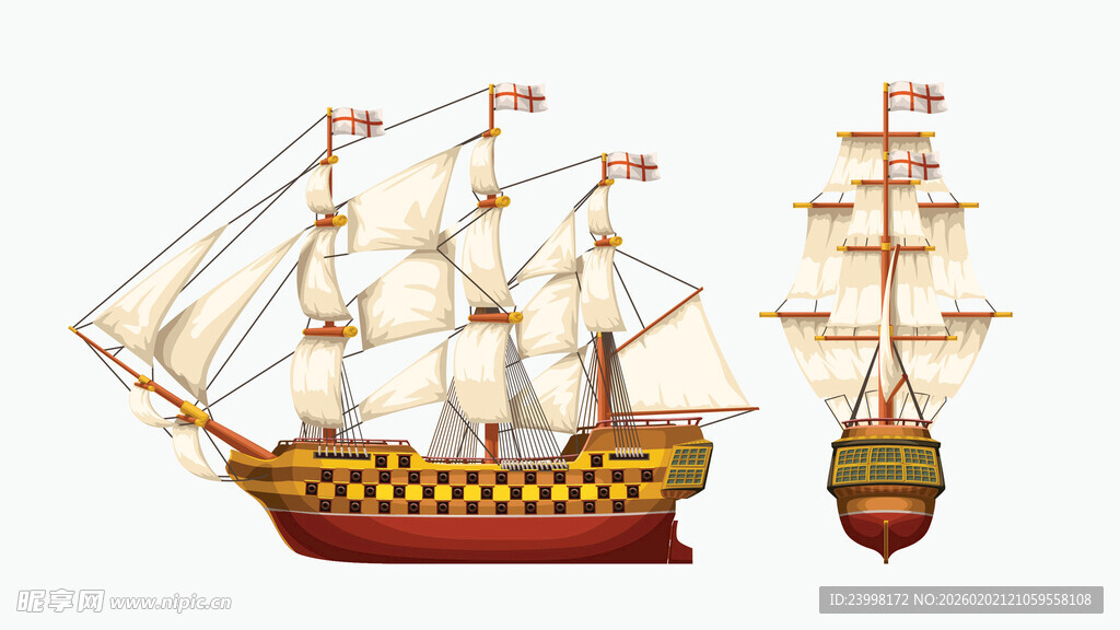 古典帆船插图