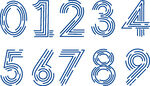 蓝色数字图案 PNG