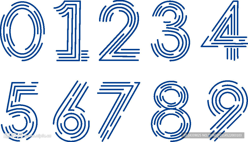 蓝色数字图案 PNG