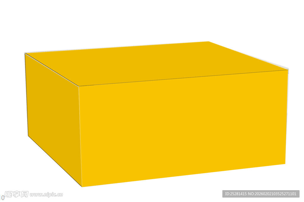 黄色 长方体 立体 纯色 包装