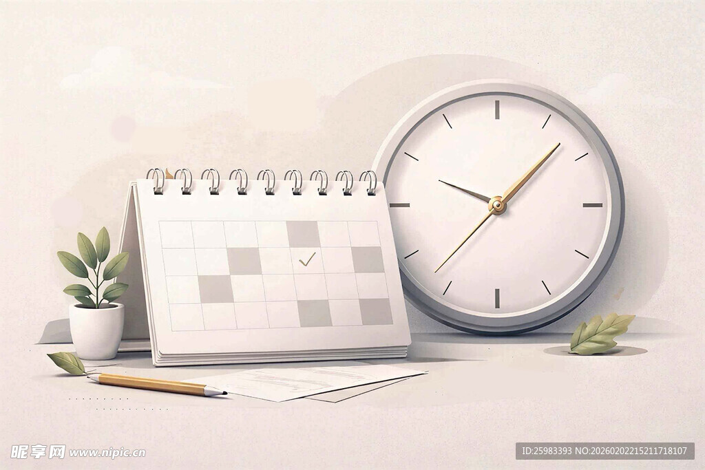 日历与时钟插图