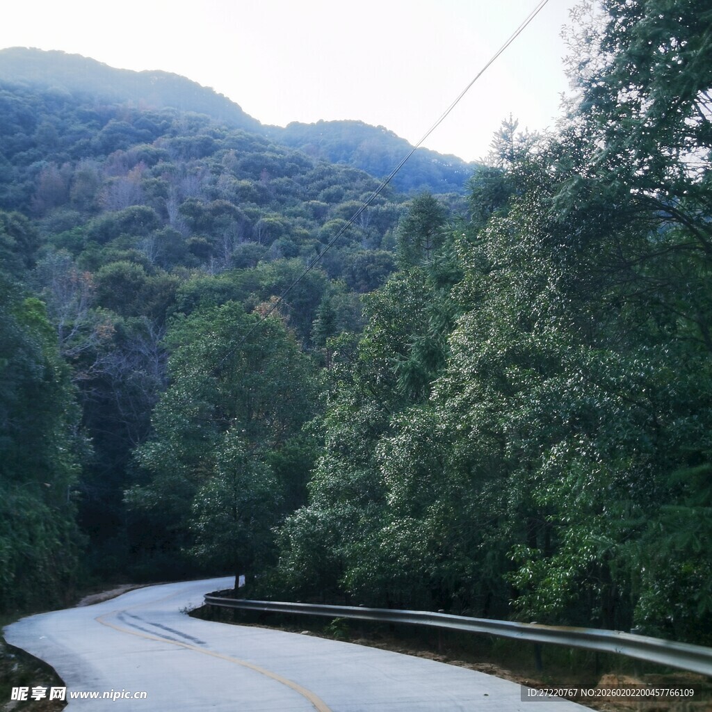 山间蜿蜒公路 绿意盎然