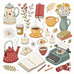 复古文艺风的生活物件集合