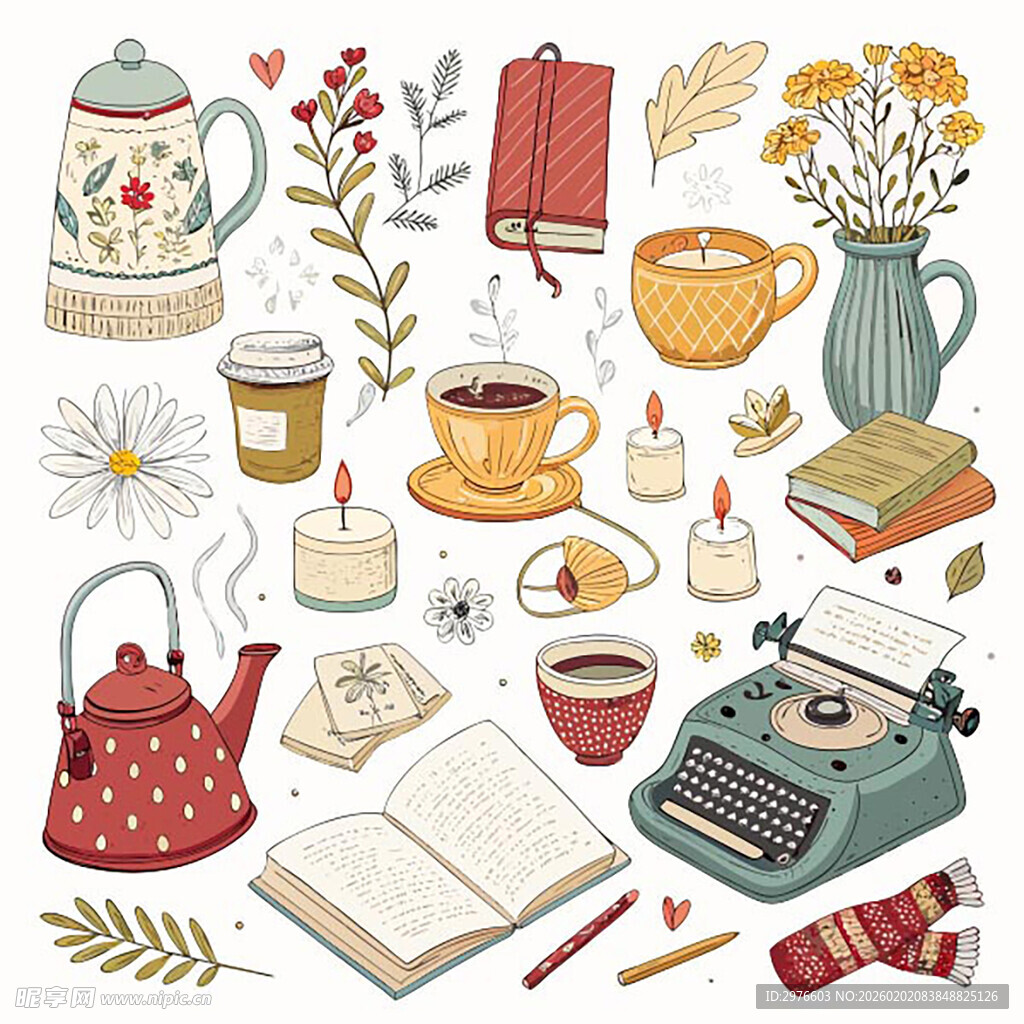 复古文艺风的生活物件集合