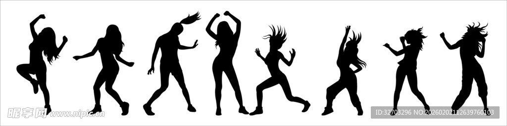 动感舞蹈人物剪影
