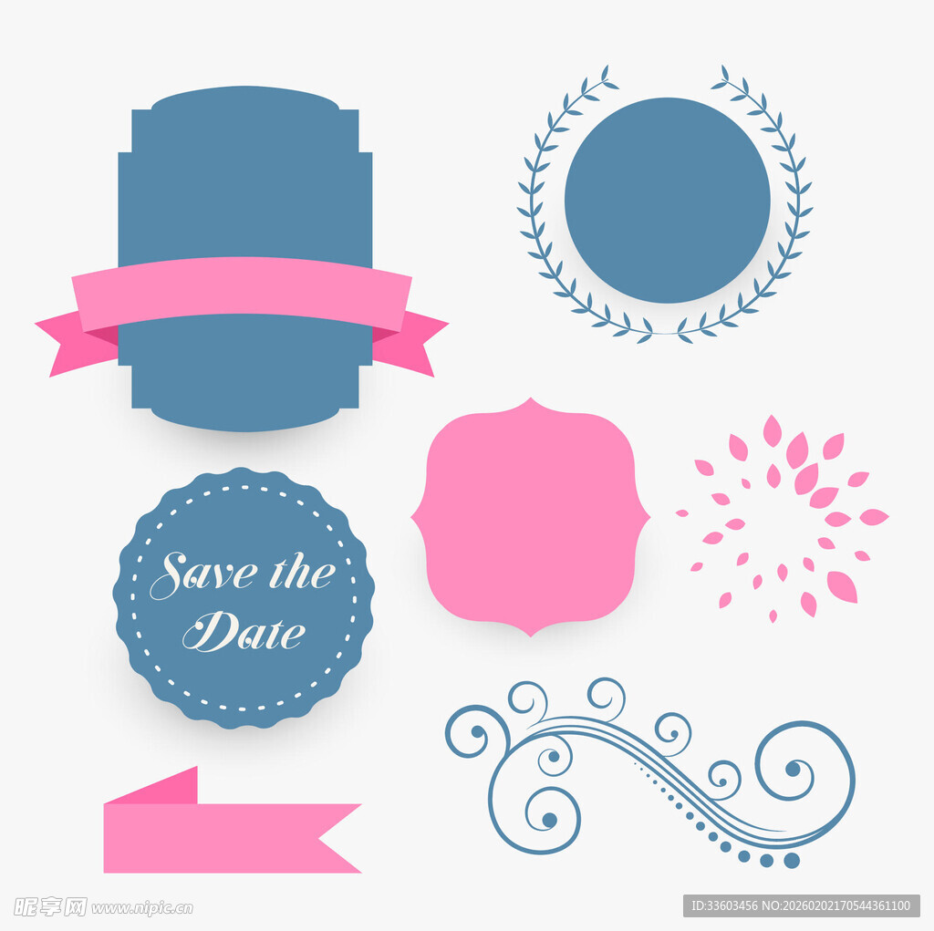 精美装饰性标签与图案元素