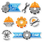 劳动节工具与安全帽元素