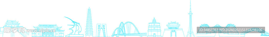 城市天际线轮廓图
