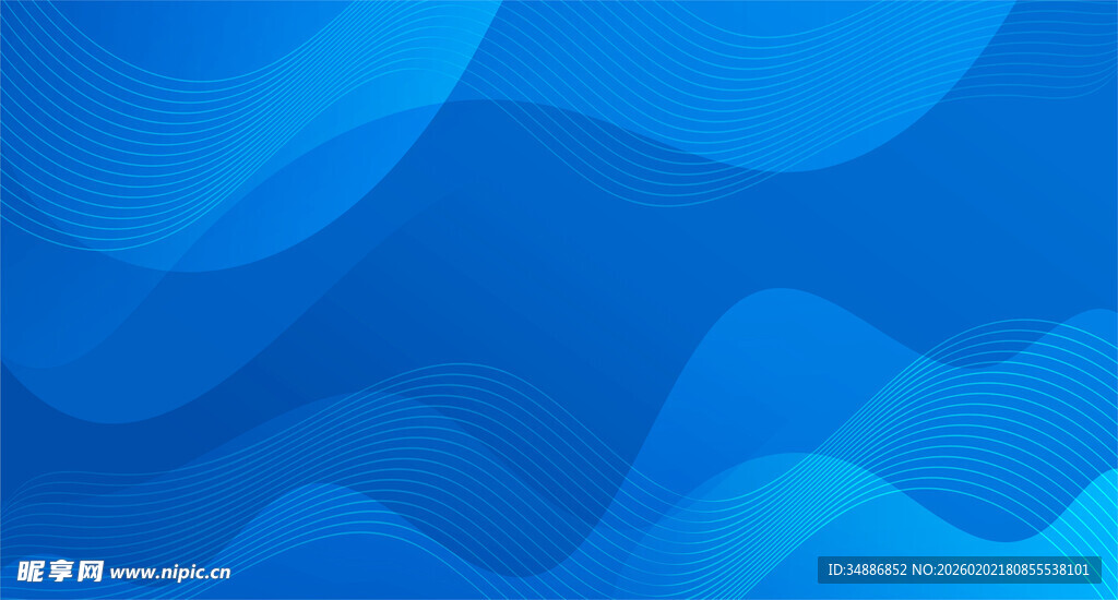 蓝色渐变波浪背景