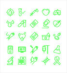 绿色简约医疗相关图标集