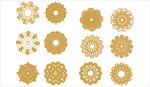 金色精美圆形花纹图案集