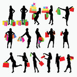 购物女性剪影