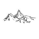 手绘简约山峰轮廓图