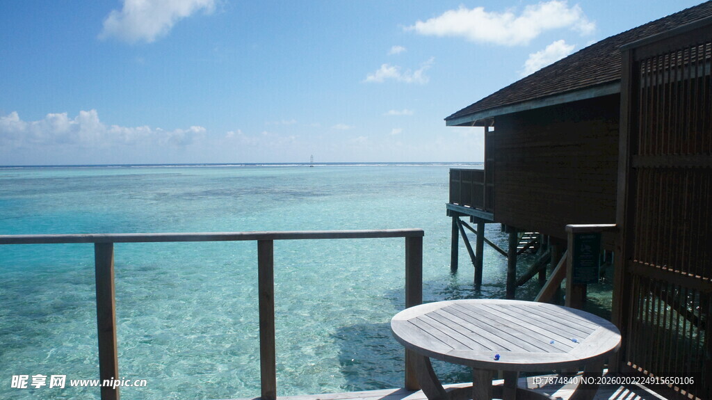 海边水上木屋观景露台