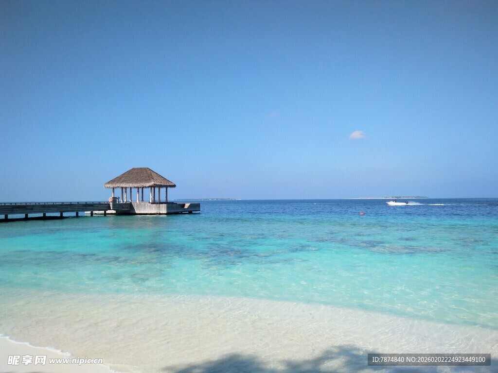 美丽海岛水上小屋美景