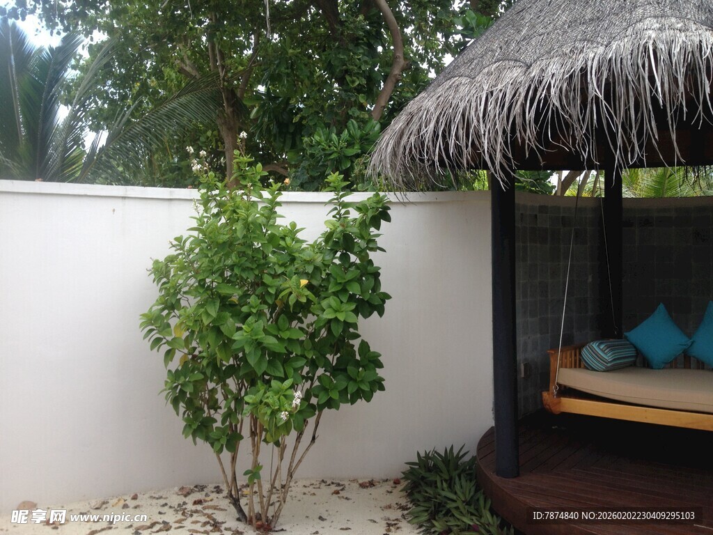 热带风情庭院休憩小角落