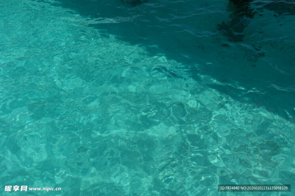 马尔代夫清澈见底的泳池水面