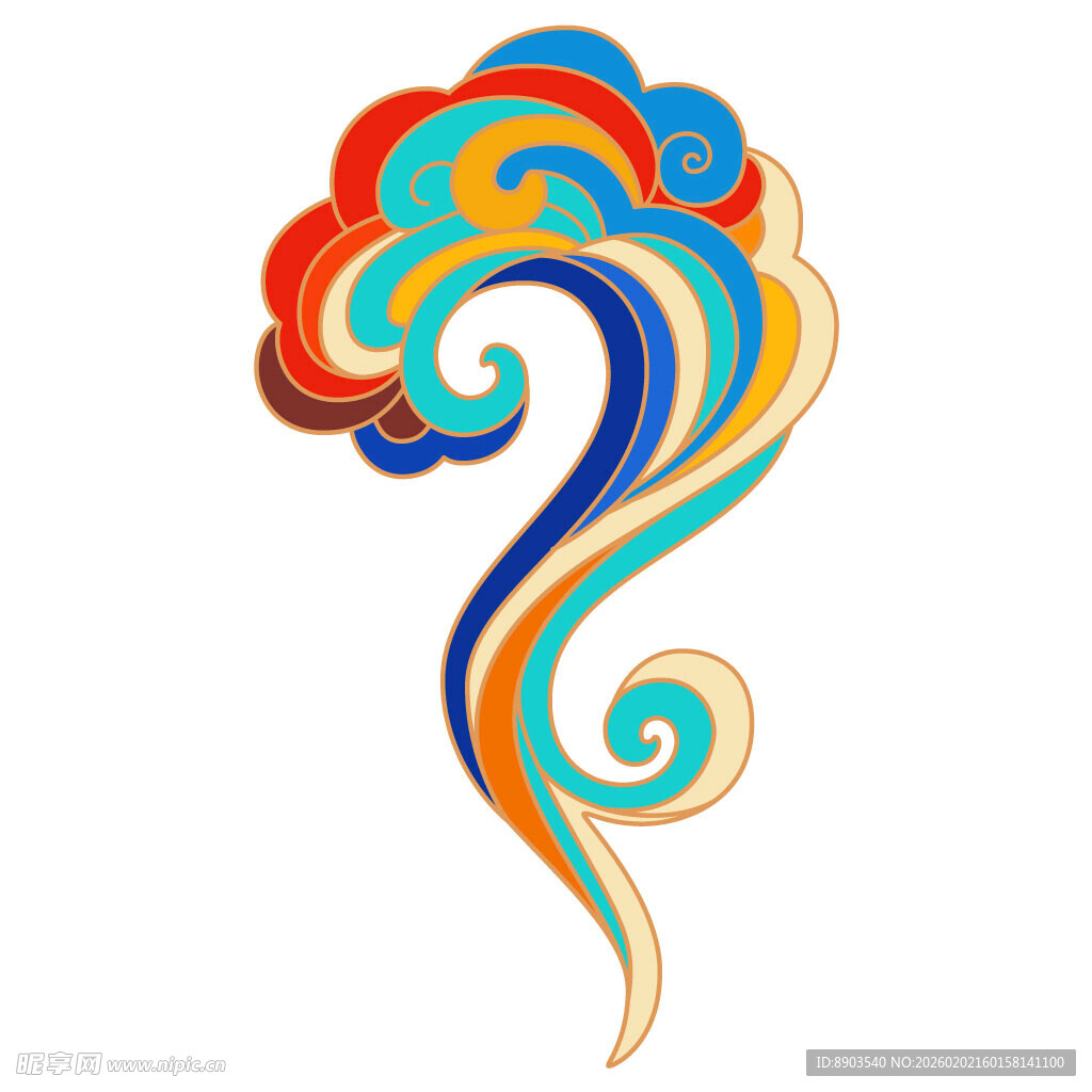 多彩祥云图案