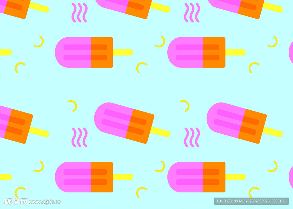 多彩冰淇淋无缝图案背景