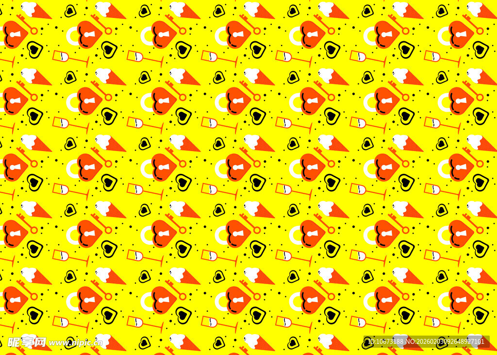 黄色背景水果图案纹理