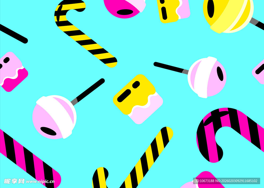 缤纷糖果图案背景