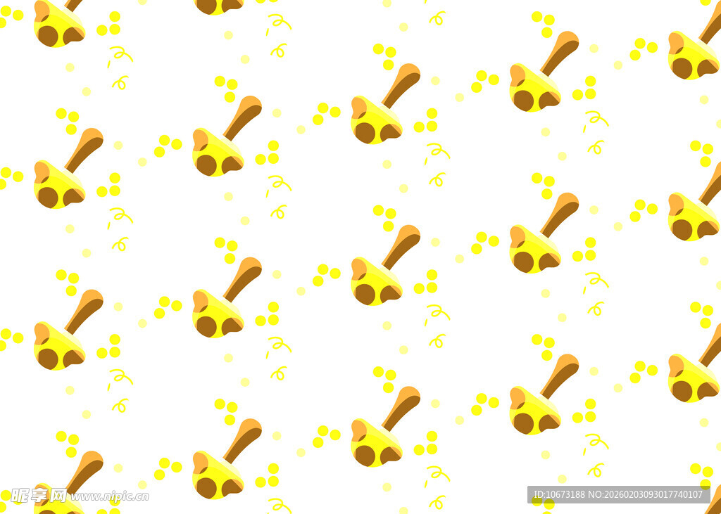 金色喇叭图案无缝背景