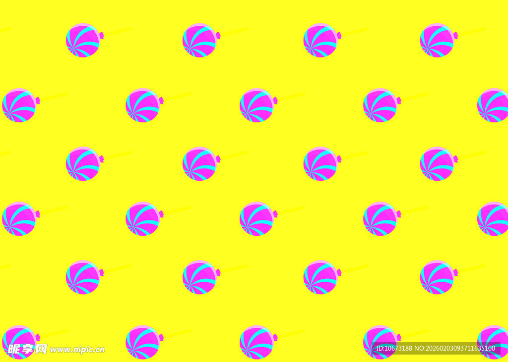 黄色背景紫色圆点图案