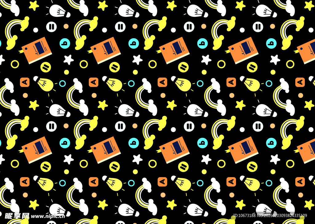 多彩乐器图案背景