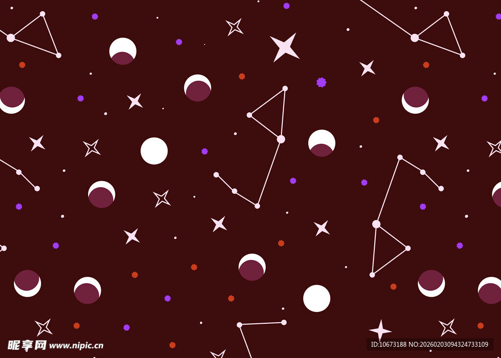 梦幻星空星座图案背景