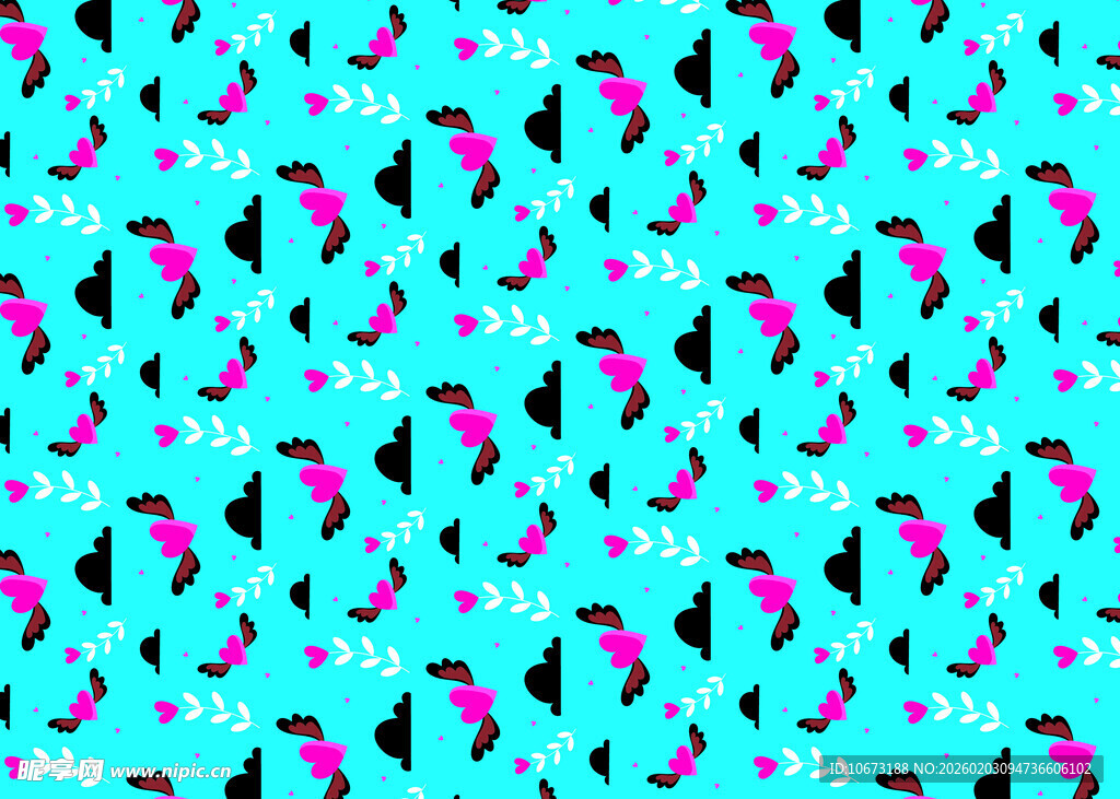 蓝底多彩几何图案纹理